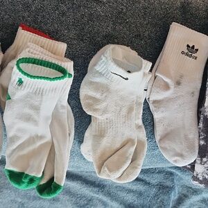 Multi pairs of white ankle socks